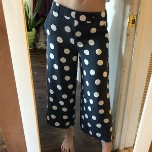 Ann Taylor LOFT Wide Leg Polka Dot Pants